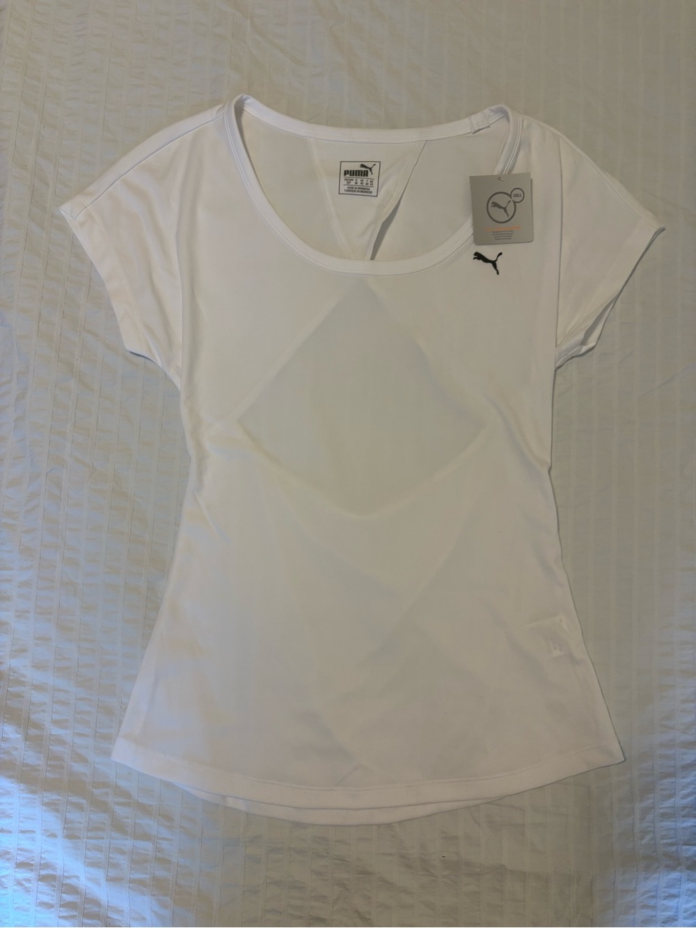 Puma White Women's Short Sleeve Scoop Neck Performance Tee